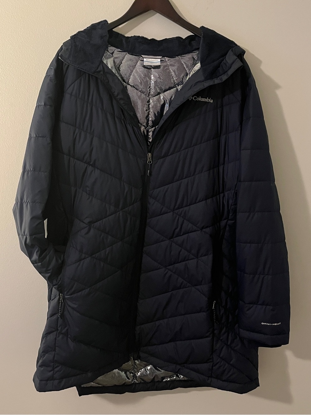 Columbia Women's Heavenly Long Hooded Jacket (Collegiate Navy)